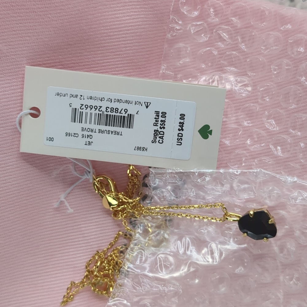 kate spade Treasure Trove Mini Pendant in Jet Black, 16" + 3" extender - Picture 5 of 10